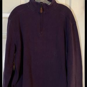 Mens Johnston & Murphy 1/4 zip sweater XL, Purple